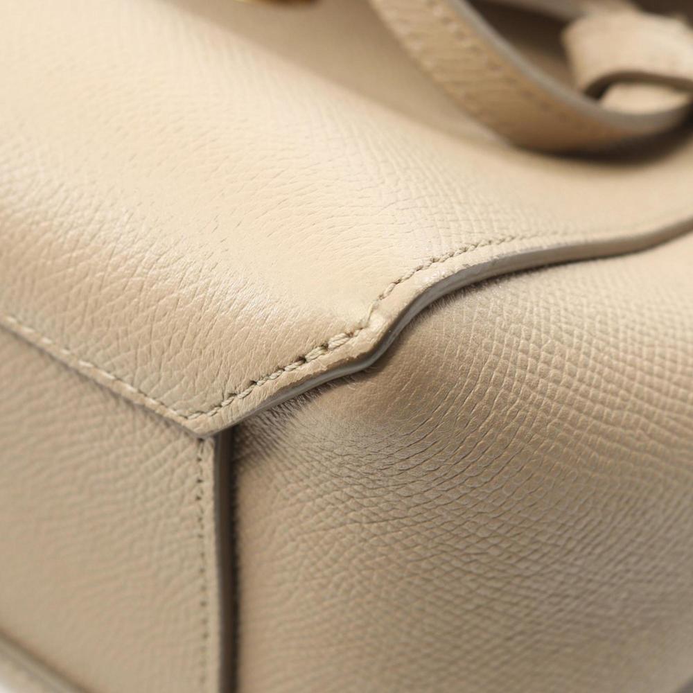CELINE BELT NANO Belt Bag Nano Handbag Leather Women's Beige 189003 - Picture 9 of 10